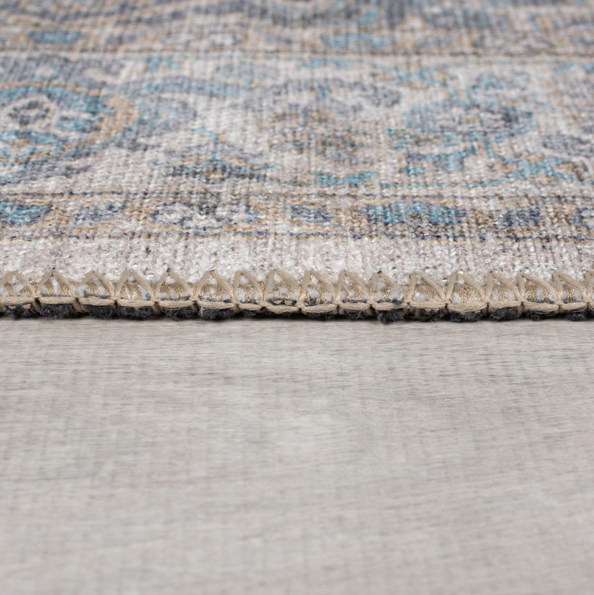 TEPPICH Waschbar HURST, orientalisch mit Medaillon, Blau, 190 x 290 cm - Blau, Textil (290/190cm) - KADIMA DESIGN