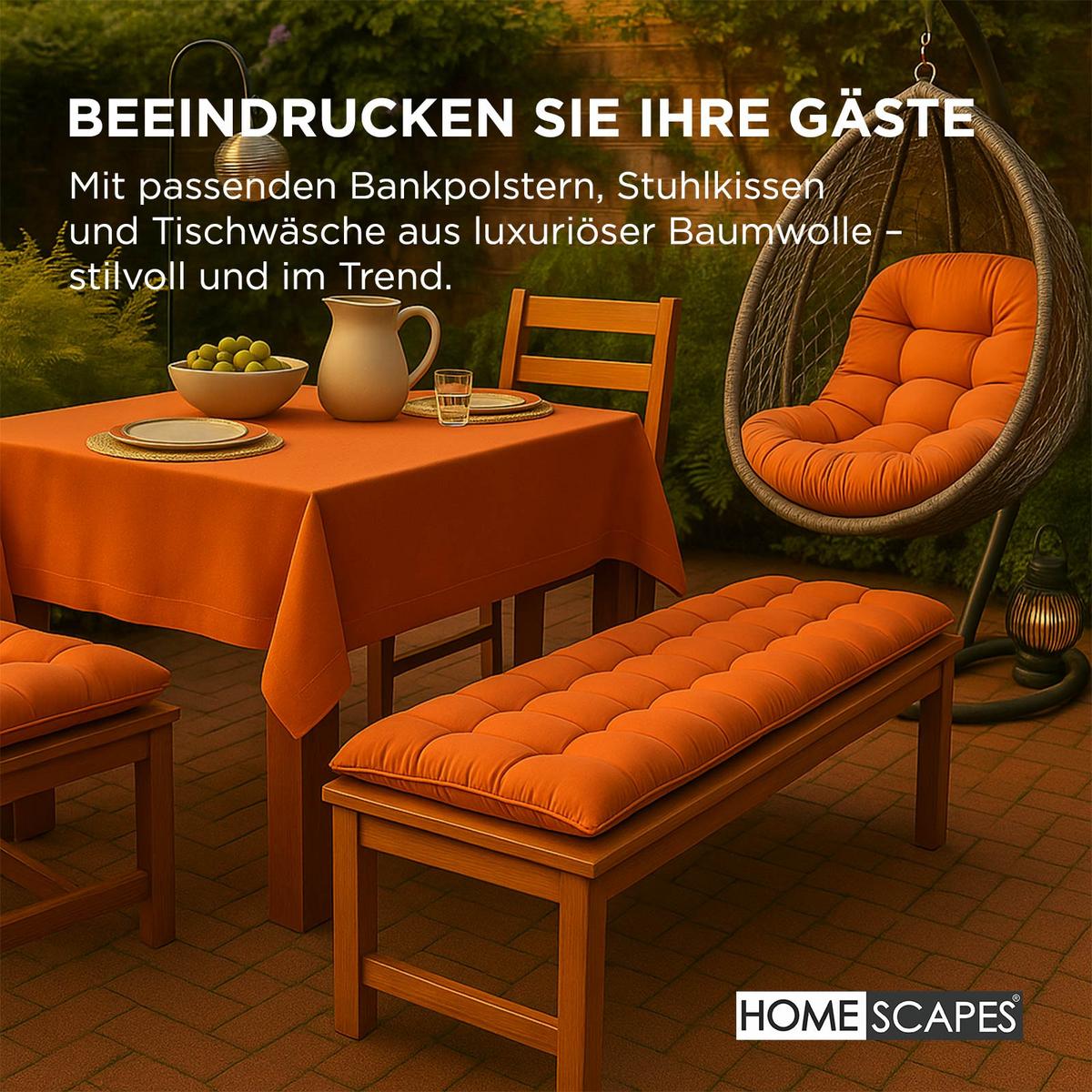 HÄNGESESSEL-KISSEN terracotta-orange – halbrund, 80/120 cm - Terracotta, Textil (80/12/120cm) - Homescapes