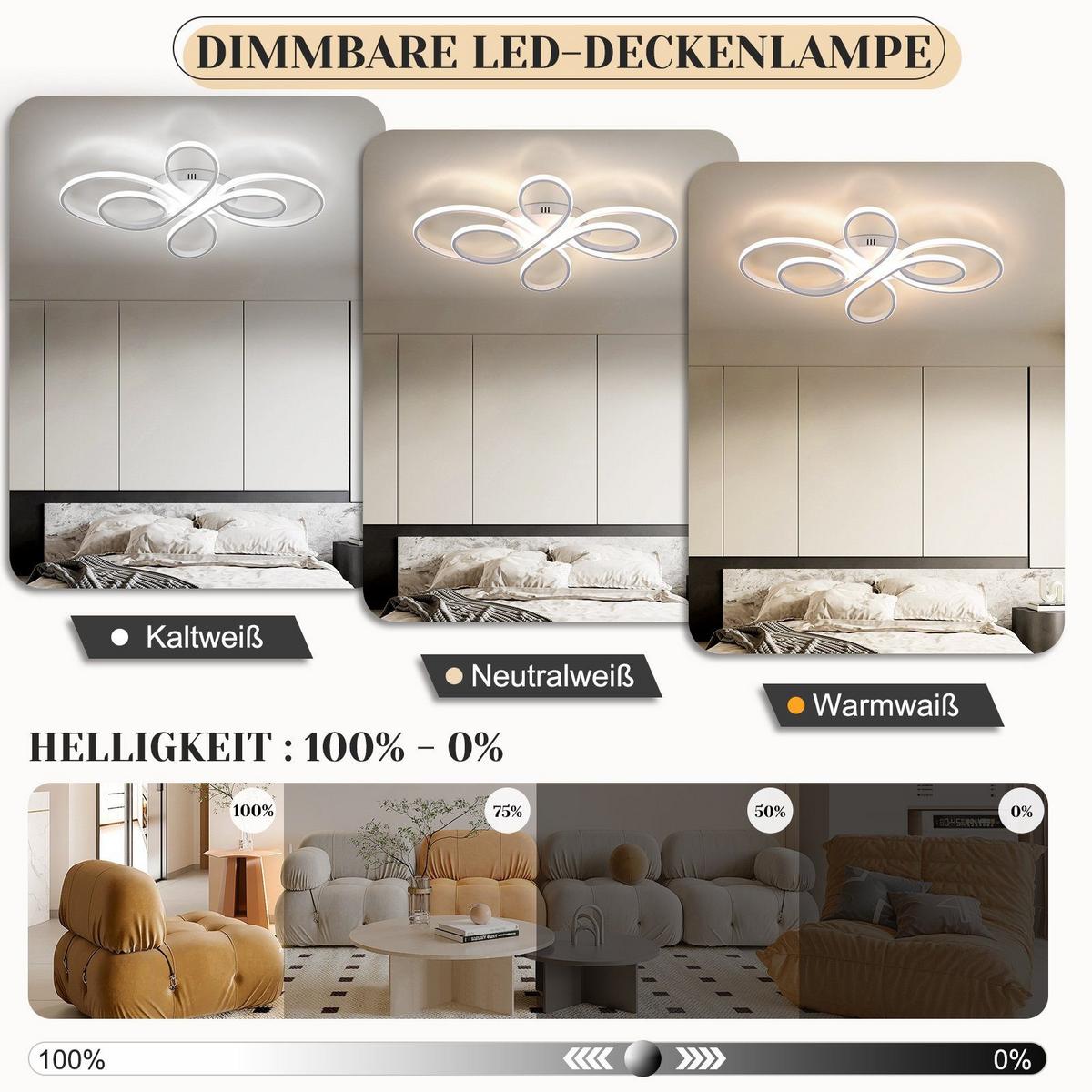 LED-DECKENLEUCHTE Alaric 80/50/8.5 cm - Weiß, Metall (80/50/8.5cm) - Nettlife
