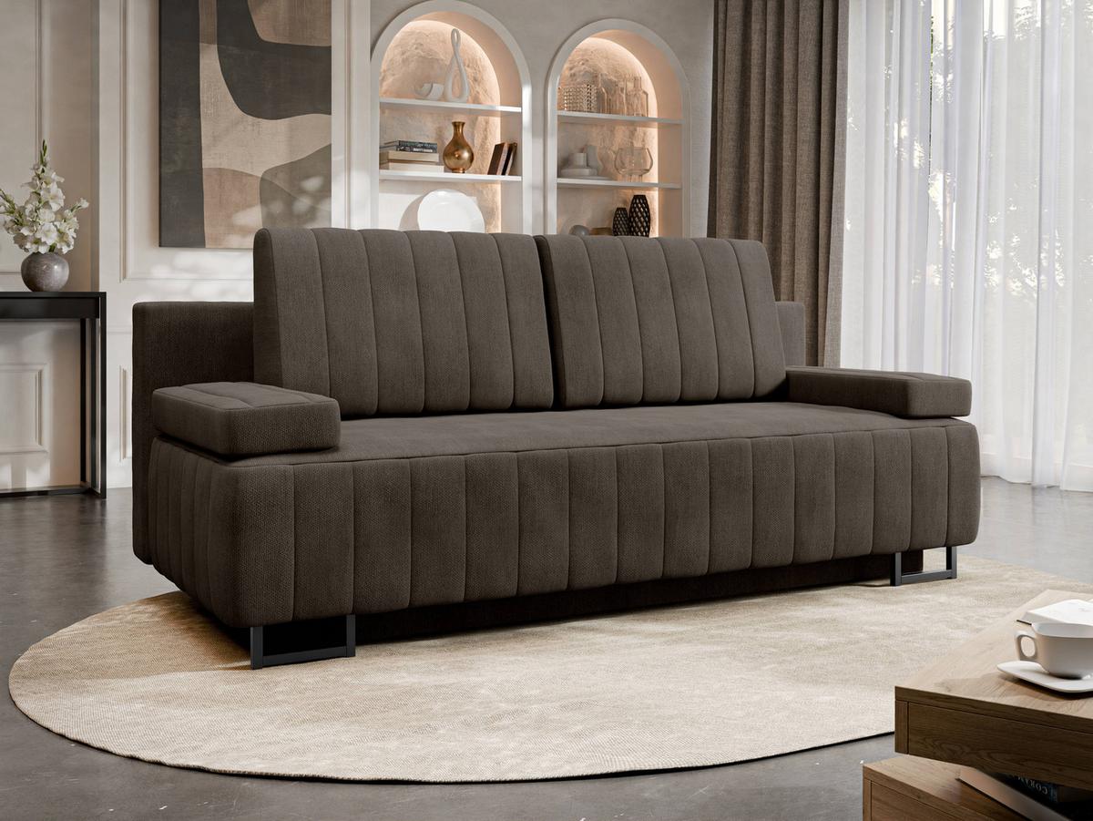 SCHLAFSOFA Laguna - Dunkelbraun/Schwarz, Holz/Textil (200/90/90cm) - MIRJAN24