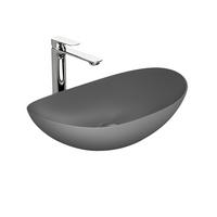 WASCHBECKEN Oval Keramik Mattgrau 61,5 / 36 / 15,5 cm - Grau, Keramik (61.5/15.5/36cm) - EMKE
