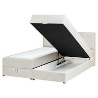 BOXSPRINGBETT mit Stauraum 160/200 cm Stoff Cremeweiß Baronet - Creme, Textil (160/200cm) - Beliani