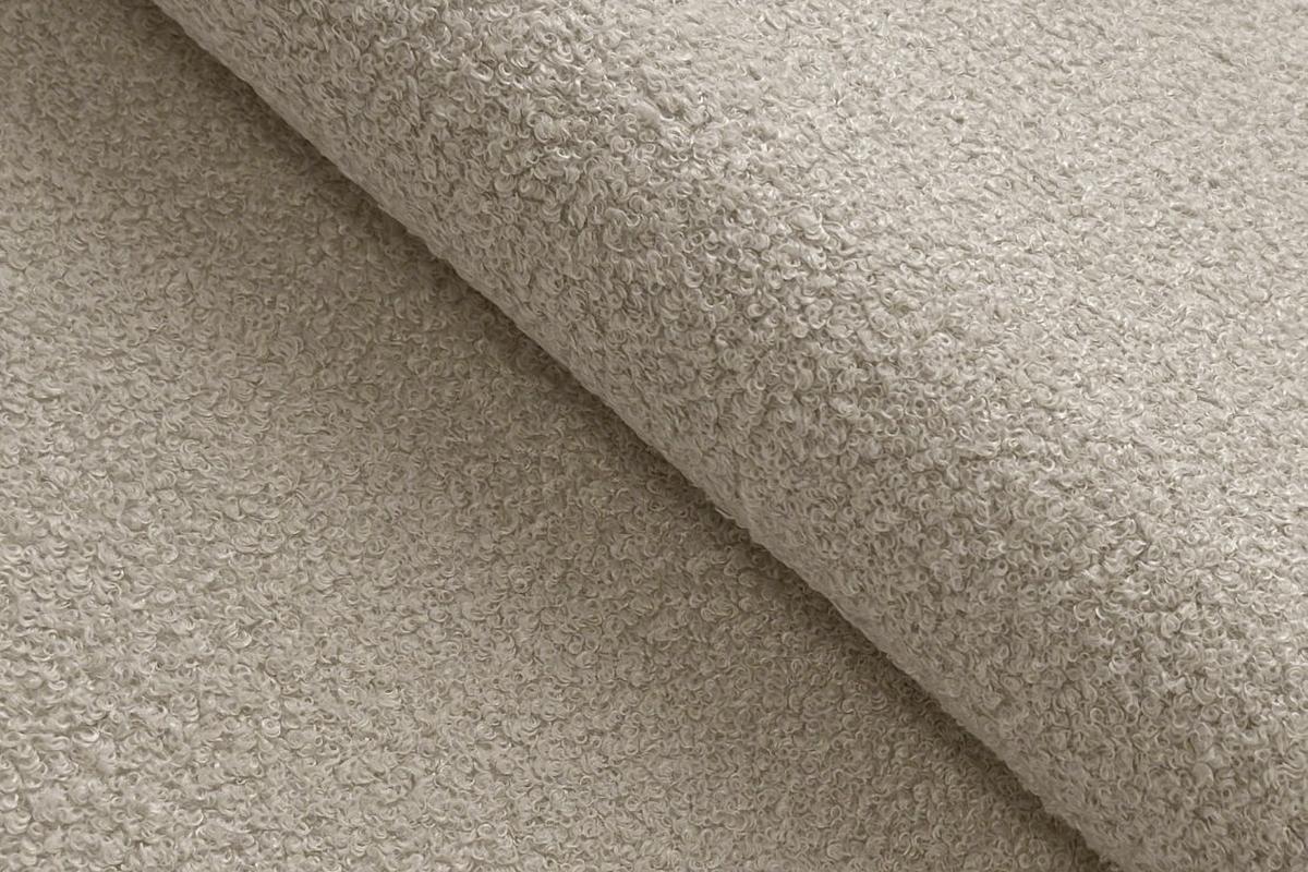 SOFA TAUER 3-Sitzer, Bouclé-Stoff beige - Beige/Schwarz, Holz/Textil (206/84/112cm) - Courtois Laville