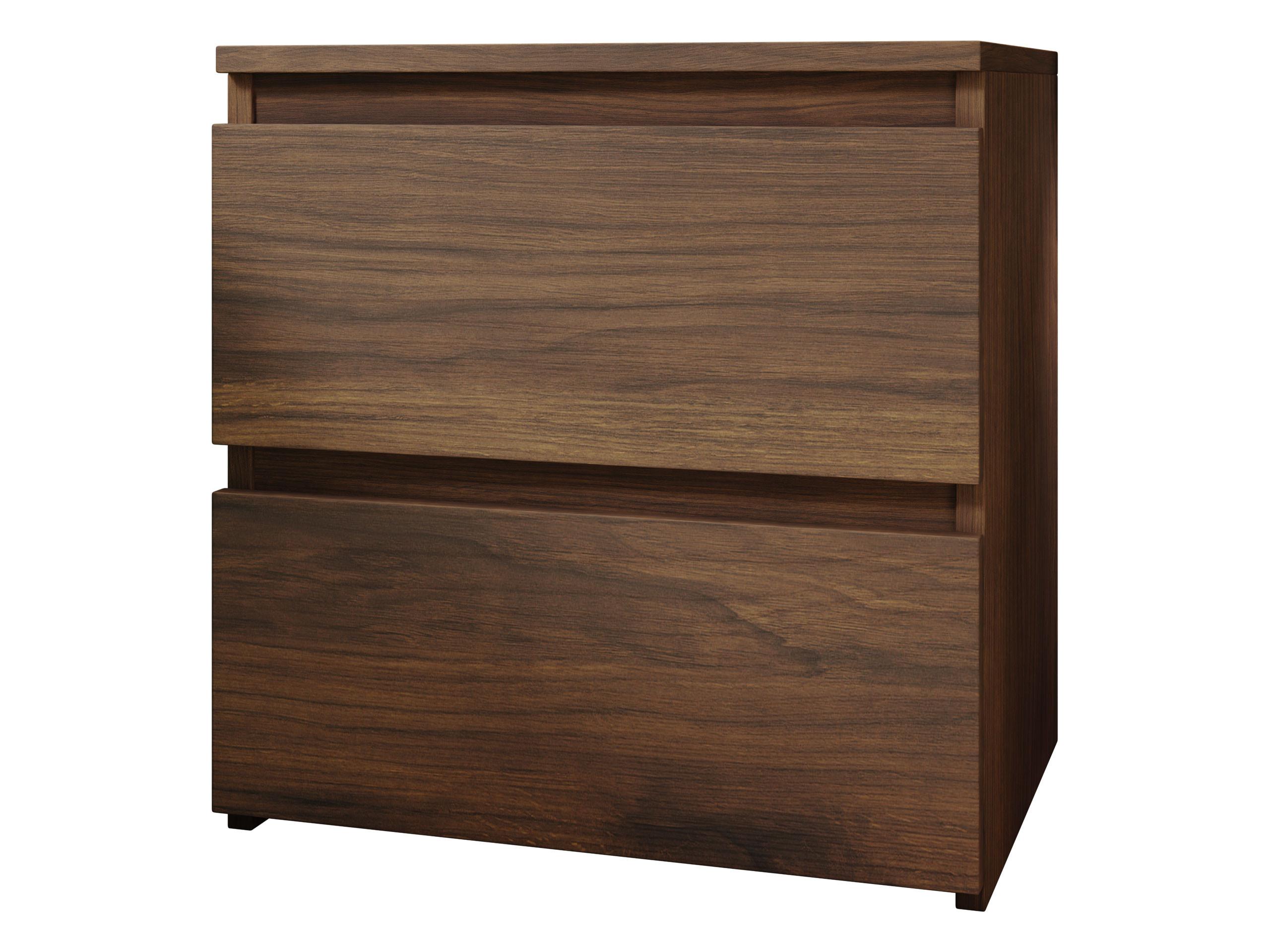 NACHTTISCH Malwa M2 - Nussbaumfarben, Holzwerkstoff (40/40/30cm) - MIRJAN24