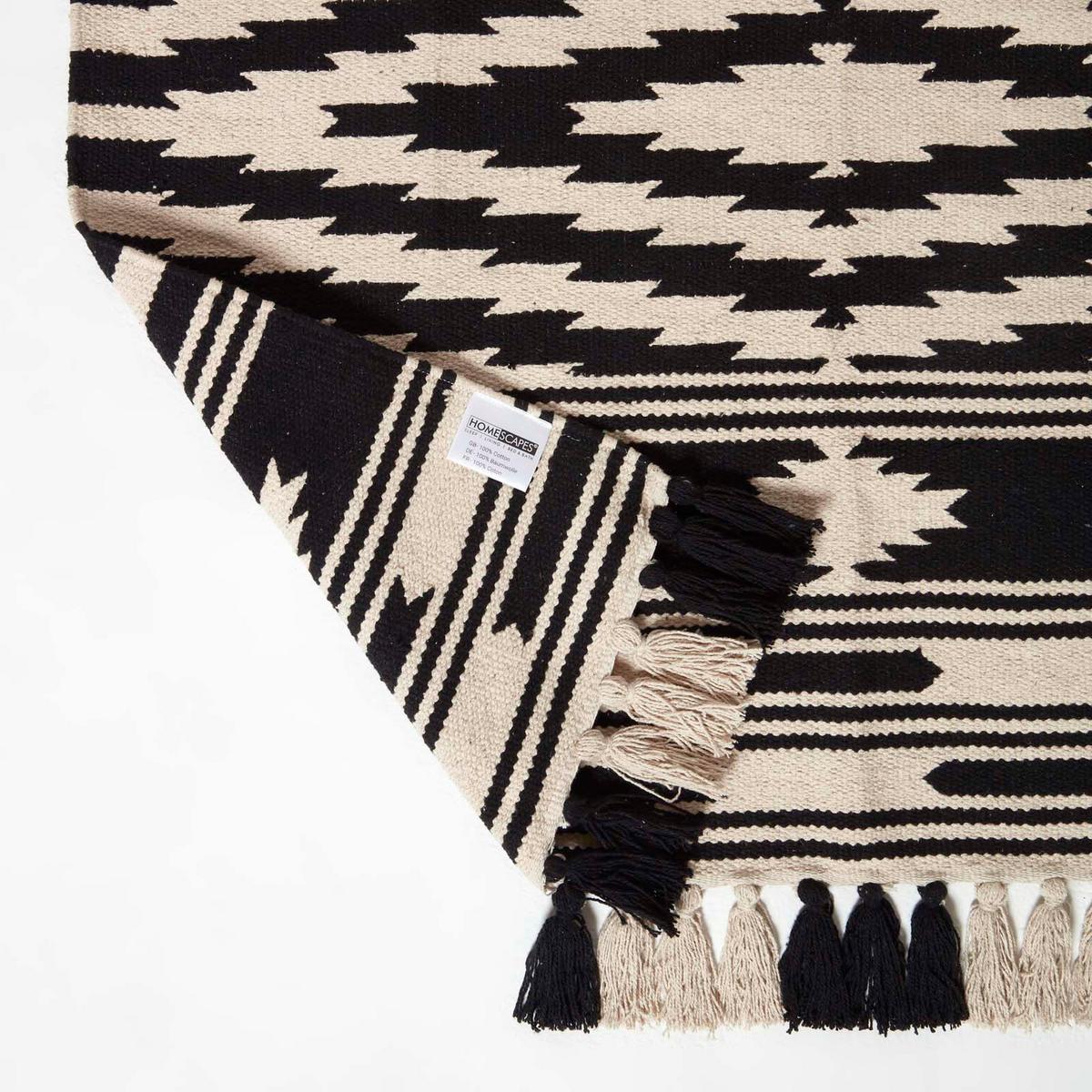 KELIM-TEPPICHLÄUFER Dinan 66/200 cm - Schwarz, Textil (66/200cm) - Homescapes