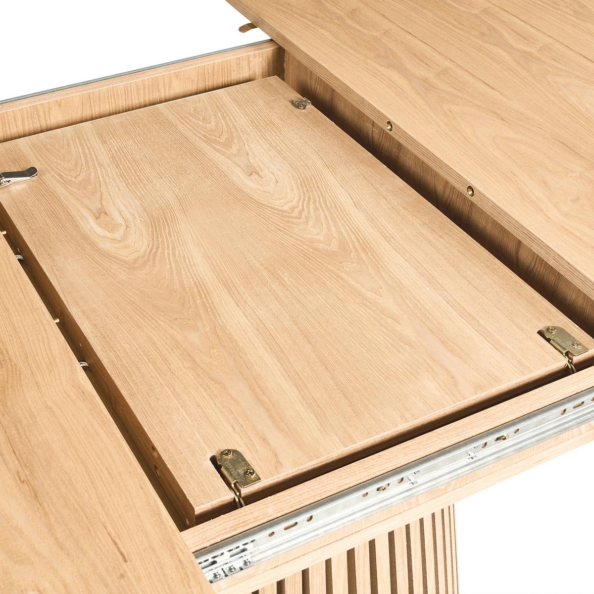 ESSTISCH ausziehbar Helle Esche 120-160/120 cm Moore - Braun, Holzwerkstoff (120/120/76cm) - Beliani