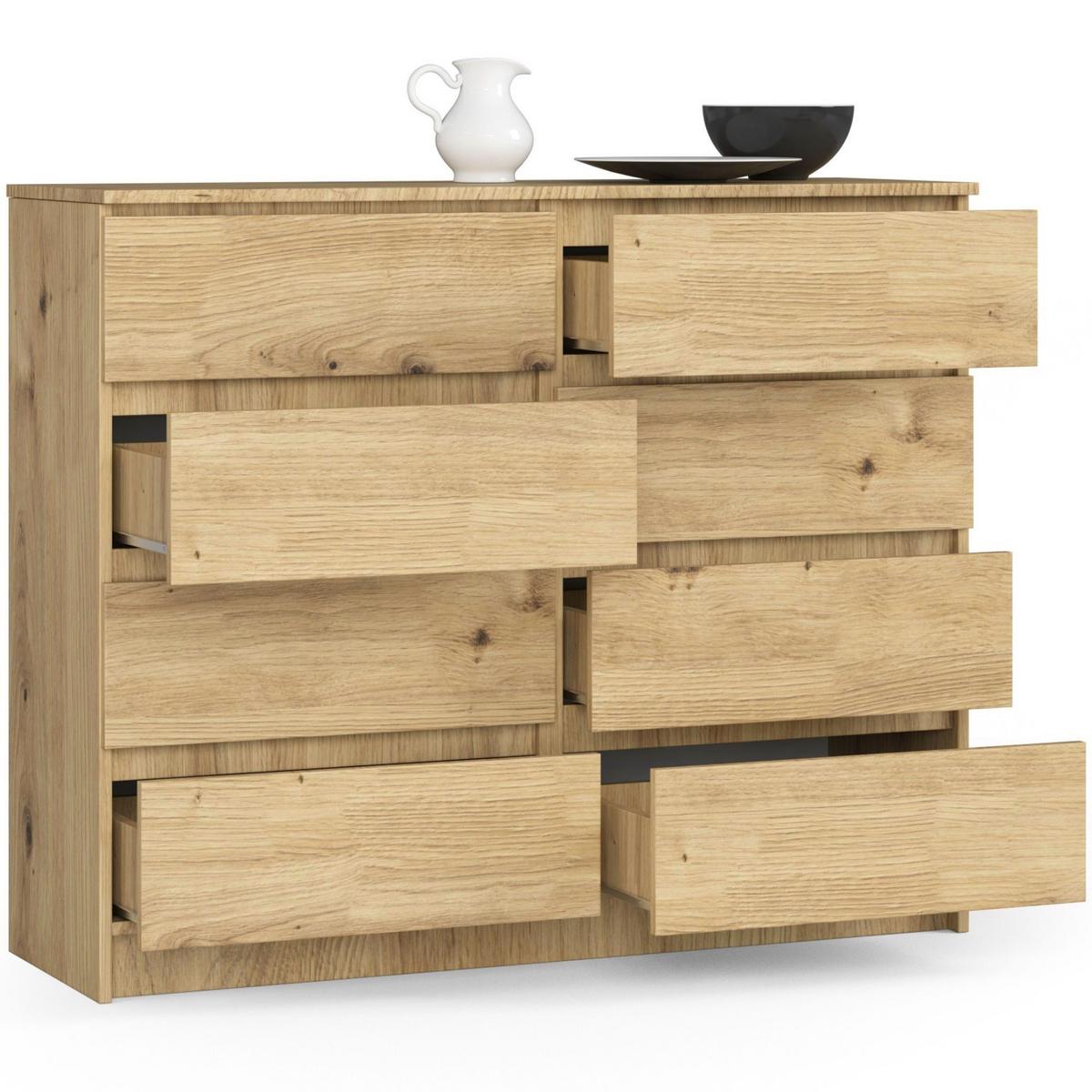 KOMMODE Eiche Artisan 99/120/40 - Eiche Artisan, Holzwerkstoff (120/99/40cm) - RAUMHIRSCH FURNITURE