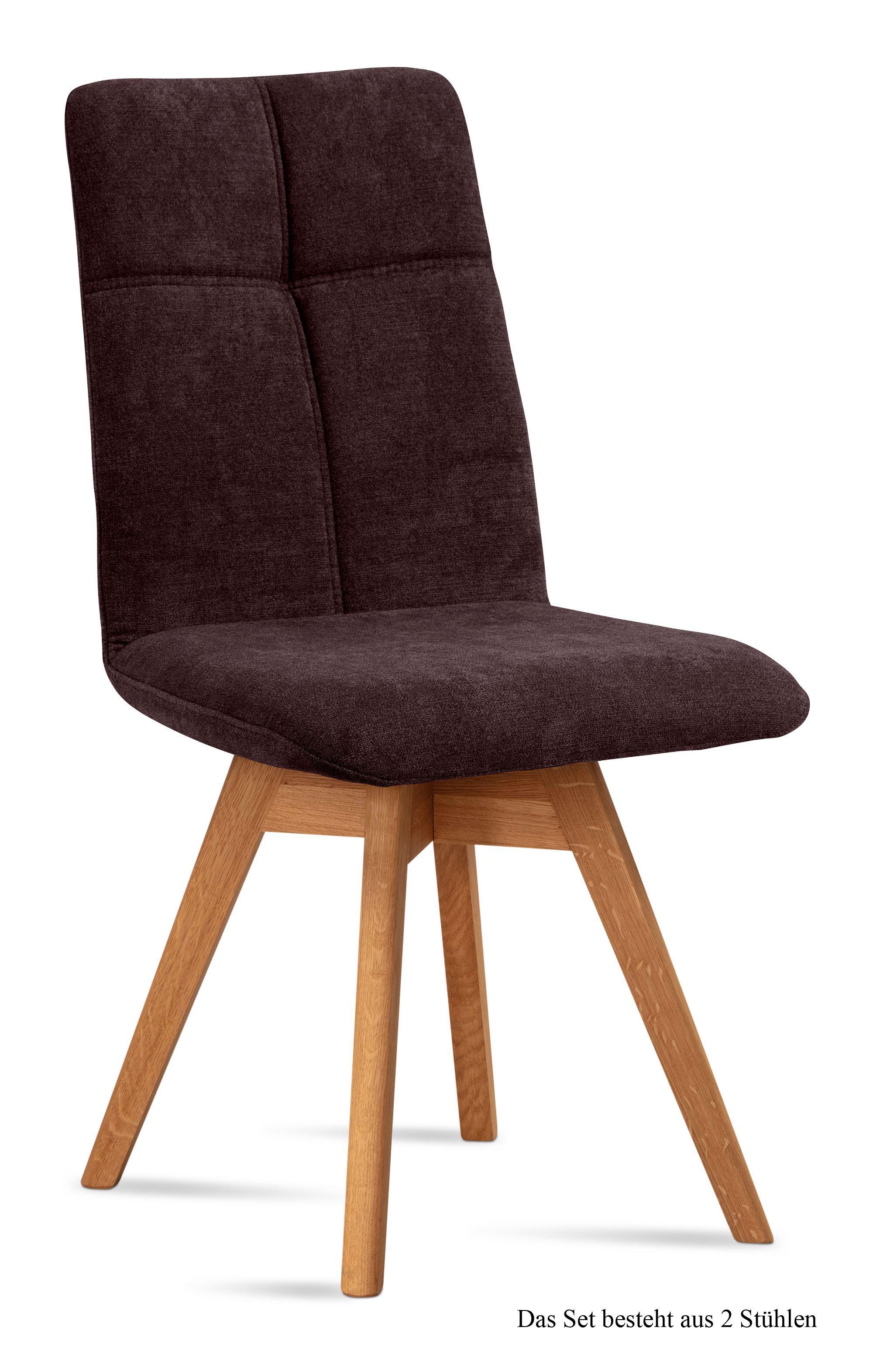 ESSZIMMERSTUHL drehbar (2er-Set) Dorea 47x92x60 Eiche geölt/Espresso - Eichefarben/Dunkelbraun, Kunststoff (60/92/47cm) - 58aufmkessel
