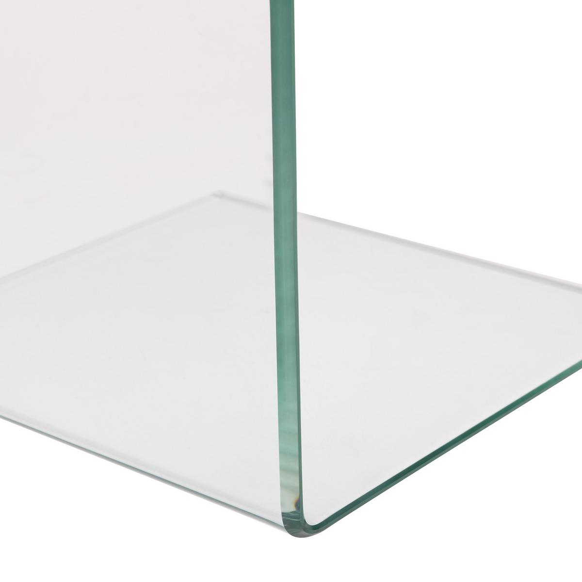 BEISTELLTISCH Glas transparent 40/40/61 cm Lourdes - Transparent, Glas (40/40/61cm) - Beliani