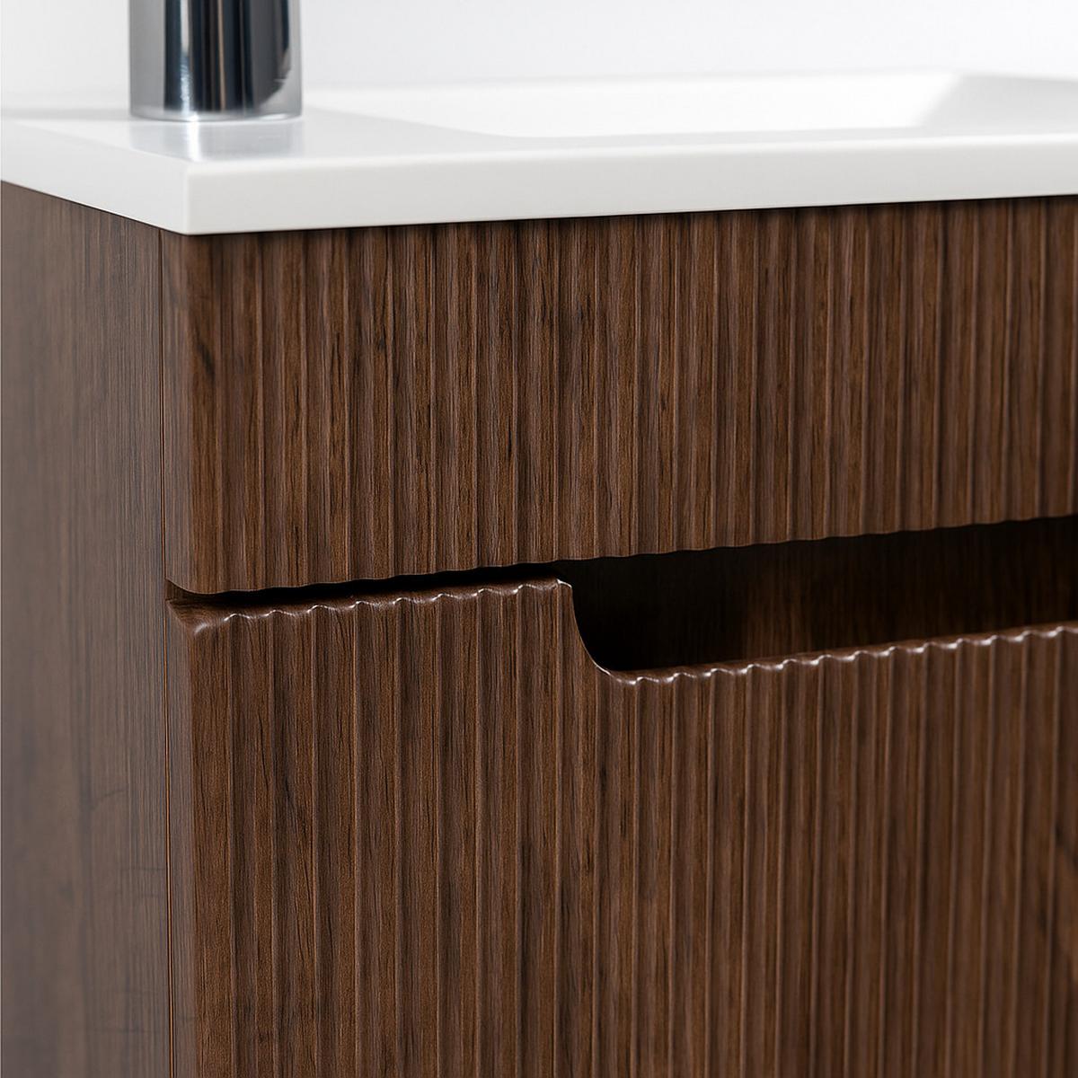 GÄSTE-WC-MÖBELSET Thermis 2 Teile Walnuss Braun - 40 x 22 x 53 cm - Walnussfarben/Braun, Holz (40/53/22cm) - Badplaats