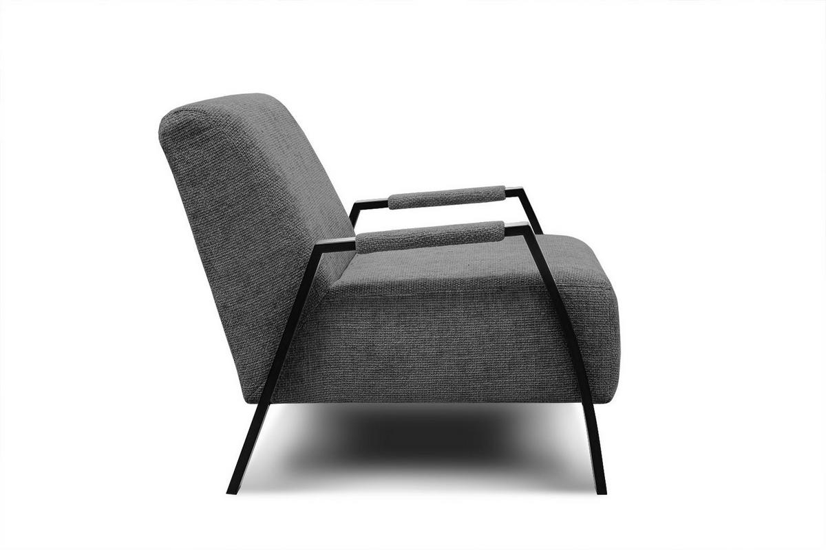 SESSEL KOBE, dunkelgrau - Dunkelgrau/Schwarz, Holz/Textil (72/76/90cm) - Wozimo