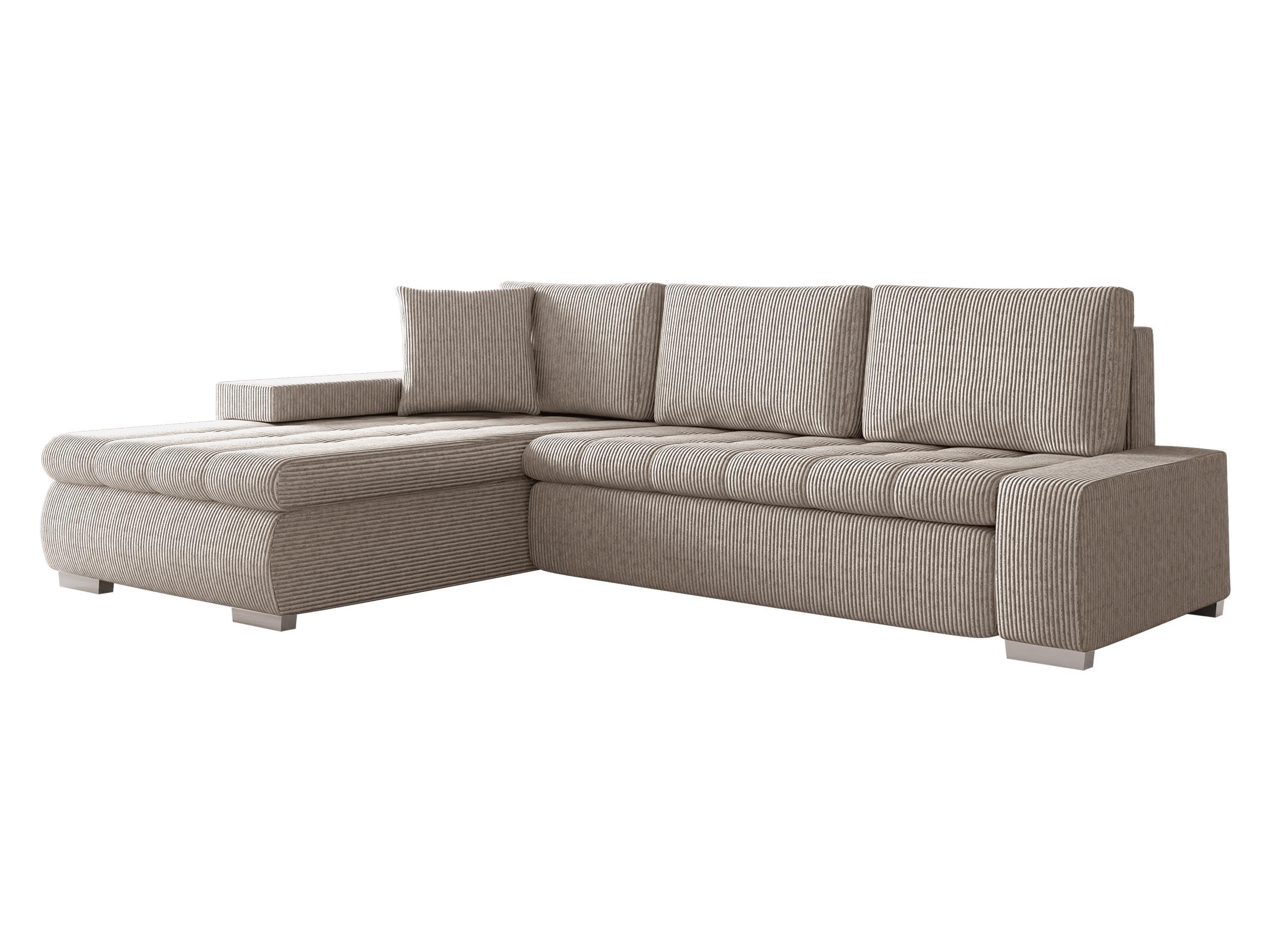 ECKSOFA Orkan Mini Cord - Sahara, Holz/Textil (265/185cm) - MIRJAN24