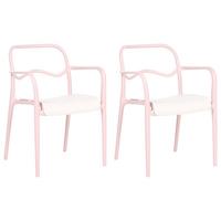 GARTENSTUHL 2er-Set Kunststoff Pastellrosa Thasos - Pink, Kunststoff (57/80/57cm) - Beliani