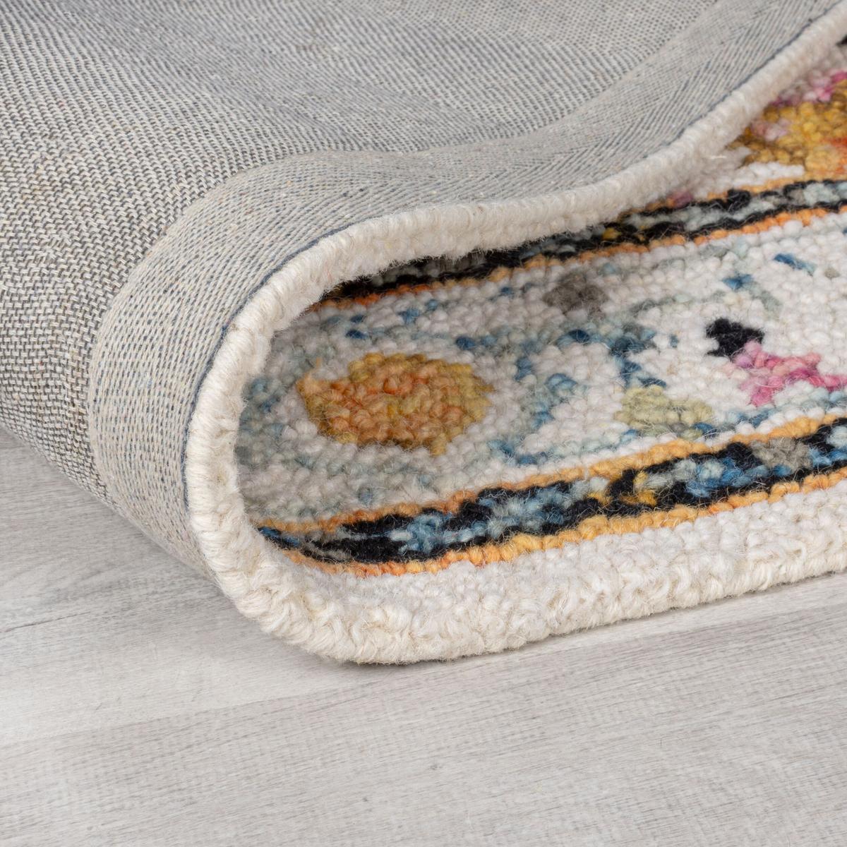 WOLLTEPPICH SOAR, klassisch-floral, Gelb-Grau, 120 x 170 cm - Gelb, Textil (120/170cm) - KADIMA DESIGN