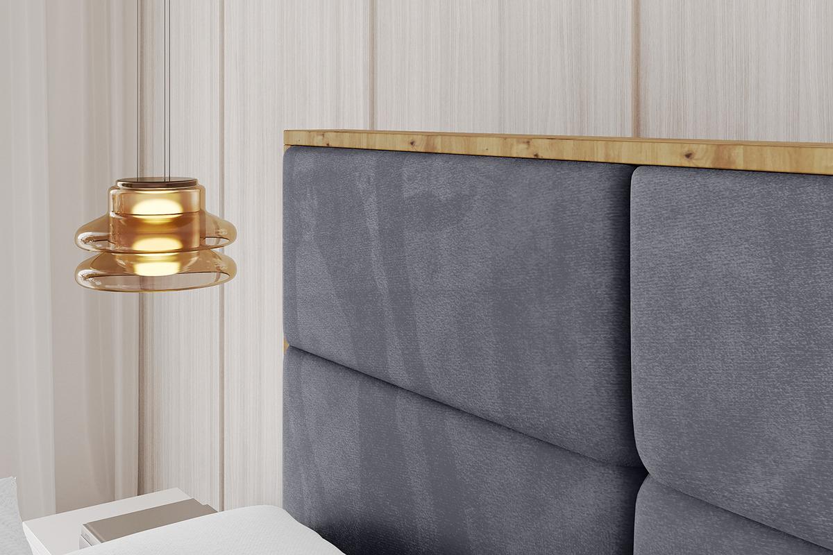 POLSTERBETT mit Bettkasten, Fußteil und Lattenrost, Boxbett ohne Matratze - ENZO1-Z 180x200 Dunkelgrau - Dunkelgrau, Holzwerkstoff/Textil (180/200cm) - ALTDECOR
