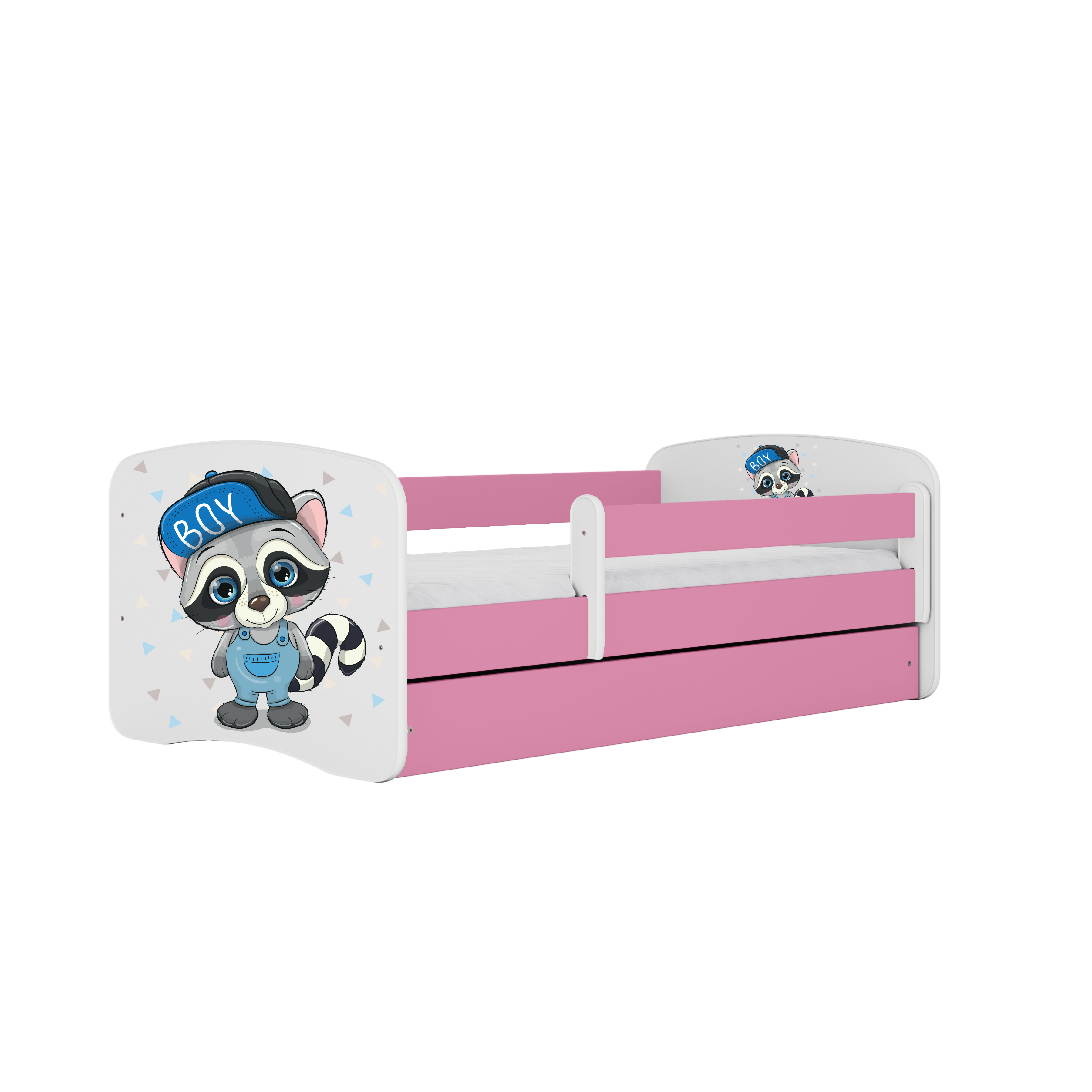 KINDERBETT Waschbär mit Schublade 140/70 80/61/144 - Rosa, Holzwerkstoff (70/140cm) - RAUMHIRSCH FURNITURE