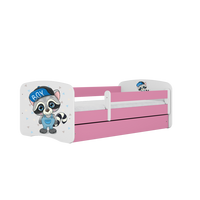 KINDERBETT Waschbär mit Schublade 180/80 90/61/184 - Rosa, Holzwerkstoff (80/180cm) - RAUMHIRSCH FURNITURE