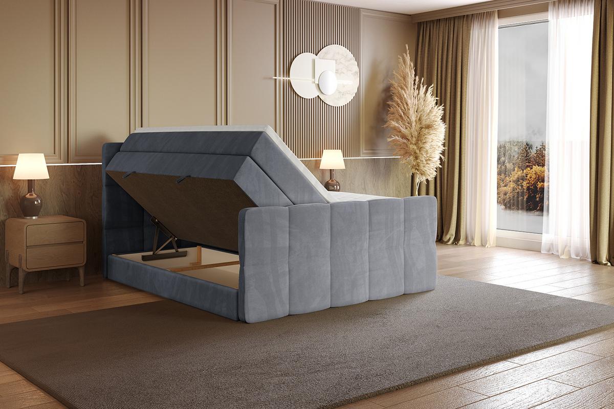 BOXSPRINGBETT mit Matratze und Lattenrost - LIRO-Z KING-120x200 - Grau Casablanca - Grau, Holzwerkstoff (120/200cm) - ALTDECOR