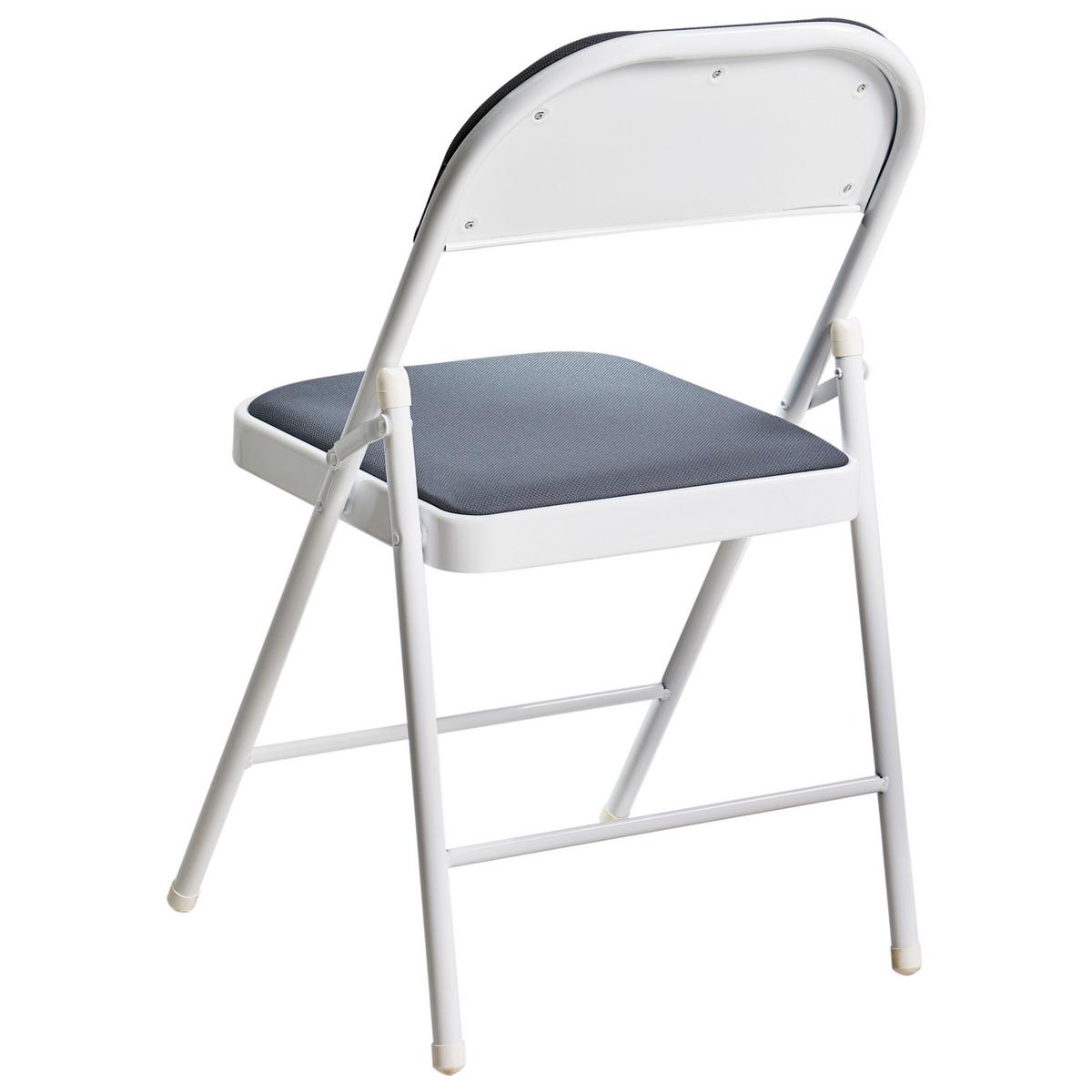 KLAPPSTUHL 4er-Set Metall Dunkelgrau/Weiß Sparks - Dunkelgrau, Metall (45/77/47cm) - Beliani
