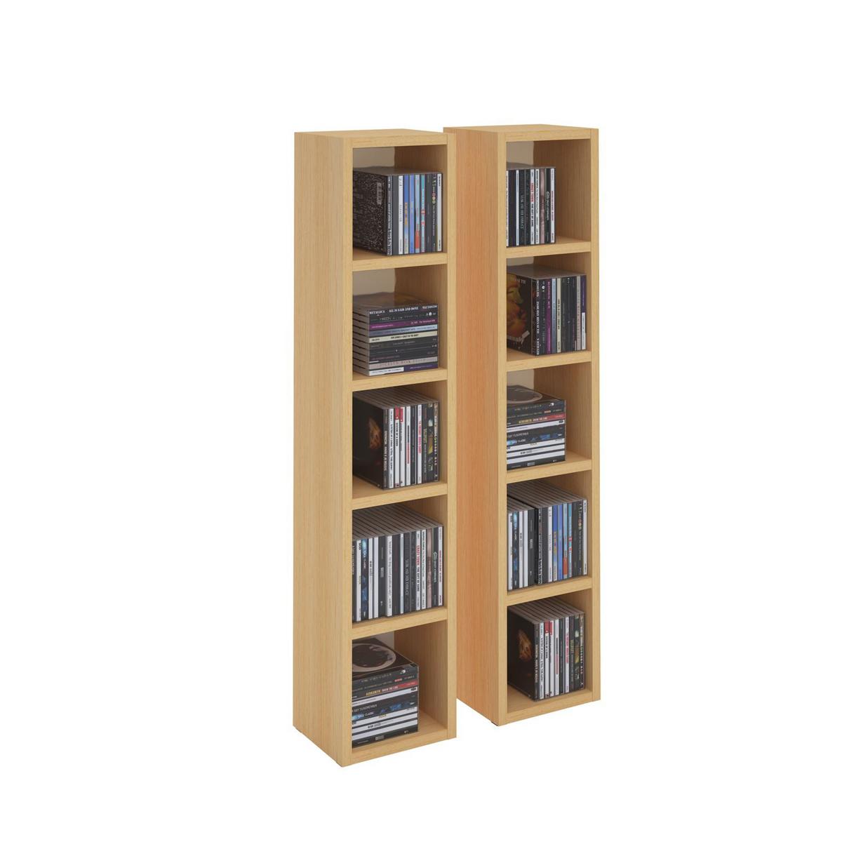 CD/DVD- REGAL CHART buchefarben - Buchefarben, Holzwerkstoff (20/186/17cm) - CARO-Möbel