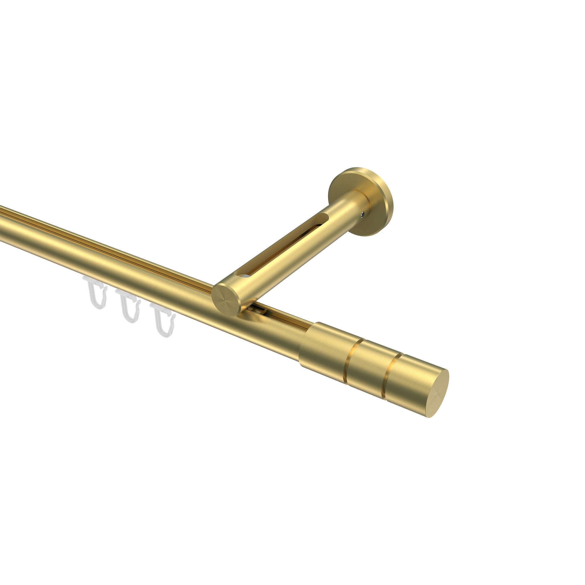 GARDINENSTANGE INNENLAUF Siteno Elanto 180 cm, 1-läufig, 20 mm Ø Messing-Optik - Messingfarben, Metall (180cm) - INTERDECO