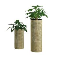 PFLANZENSTÄNDER-SET 2 TLG. Lüttich - Goldfarben/Schwarz, Metall (24/66/24cm) - [en.casa]