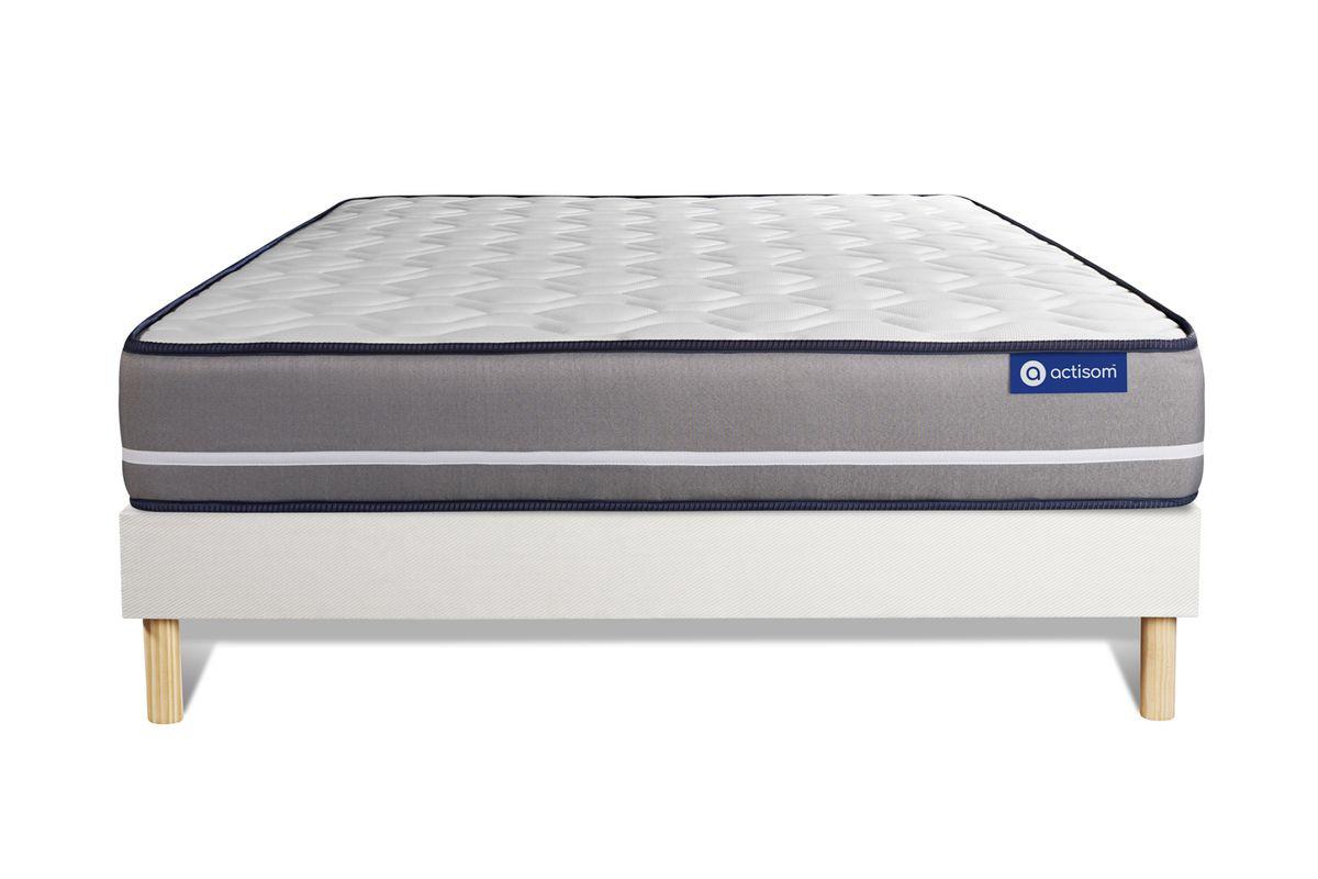 BETT Actimemo pur Memory-Schaum 160 x 200 cm h3 - Kit Bettgestell Weiß - Beige/Weiß, Karton/Holz (160/200cm) - ACTISOM