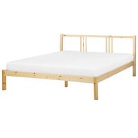 BETT mit Lattenrost 160x200 cm Heller Holzfarbton Vannes - Hellbraun, Holz (160/200cm) - Beliani