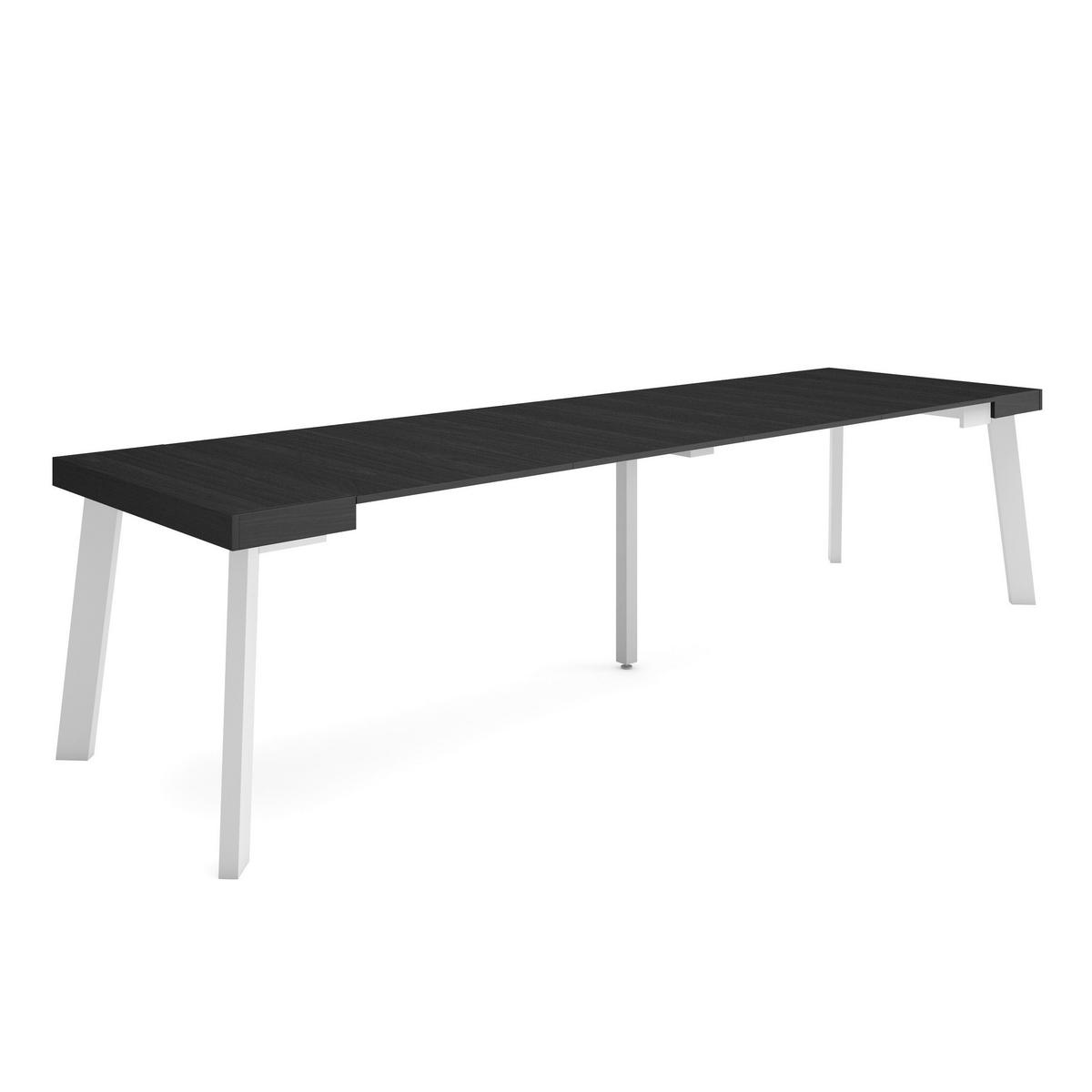ESSTISCH ausziehbar 58 bis 302cm, für 14 Gäste, schwarz, 58/90/73cm - Schwarz, Holzwerkstoff (90/302/73cm) - Skraut Home
