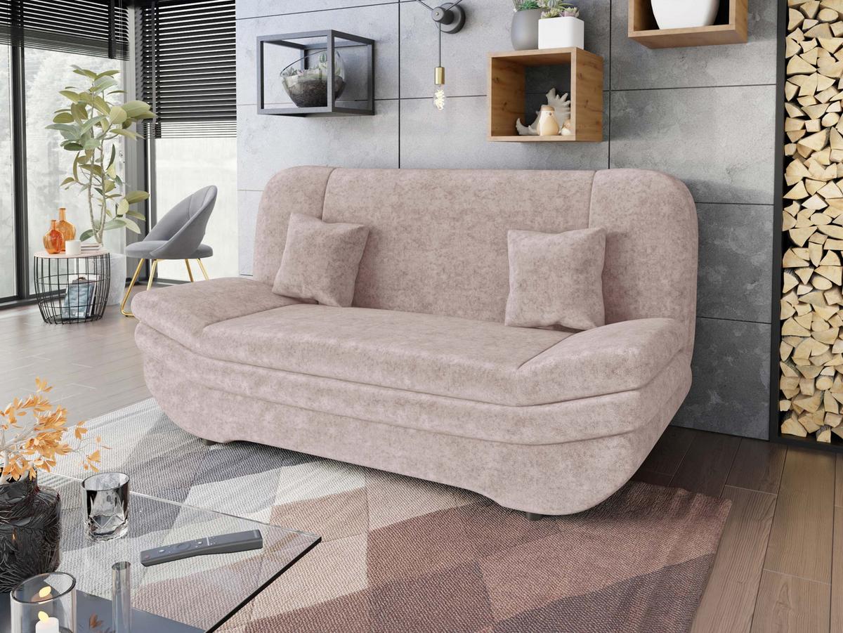 SCHLAFSOFA Weronika Premium - Hellrosa/Schwarz, Holz/Kunststoff (200/95/90cm) - MIRJAN24