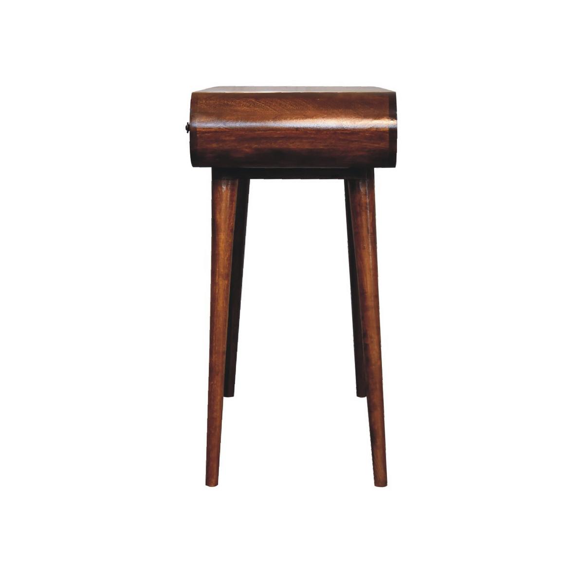 SPIEGELSCHMINKTISCH in Kastanienholz-Essenz mit 2 Schubladen, 4 Fächer, Braun - Messingfarben/Braun, Holz/Metall (100/80/40cm) - Artisan Furniture