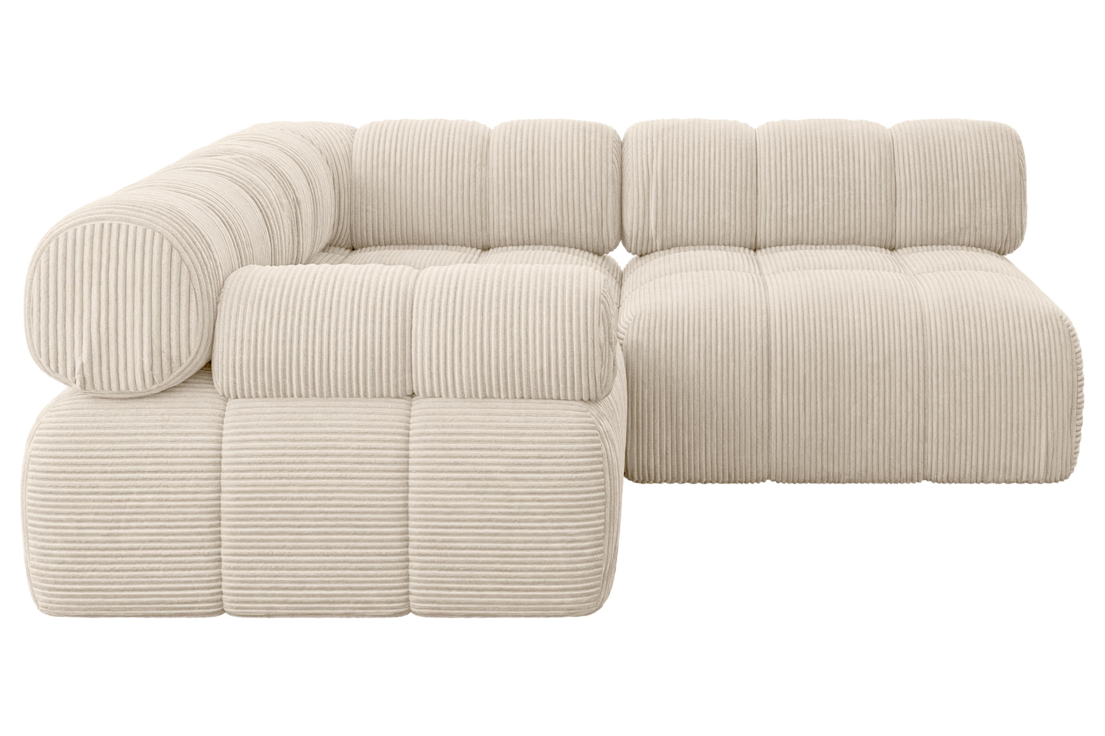 ECKSOFA modulares Sofa Mende-L1 - 190x190x70 cm Beige Cord - Beige, Holzwerkstoff/Textil (190/190cm) - ALTDECOR