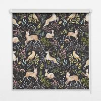 INNENROLLO - Fensterrollo - Rollo - 100x100 cm - Vögel, Rehe und Kaninchen - Braun, Kunststoff (100/100/0.5cm) - TULUP