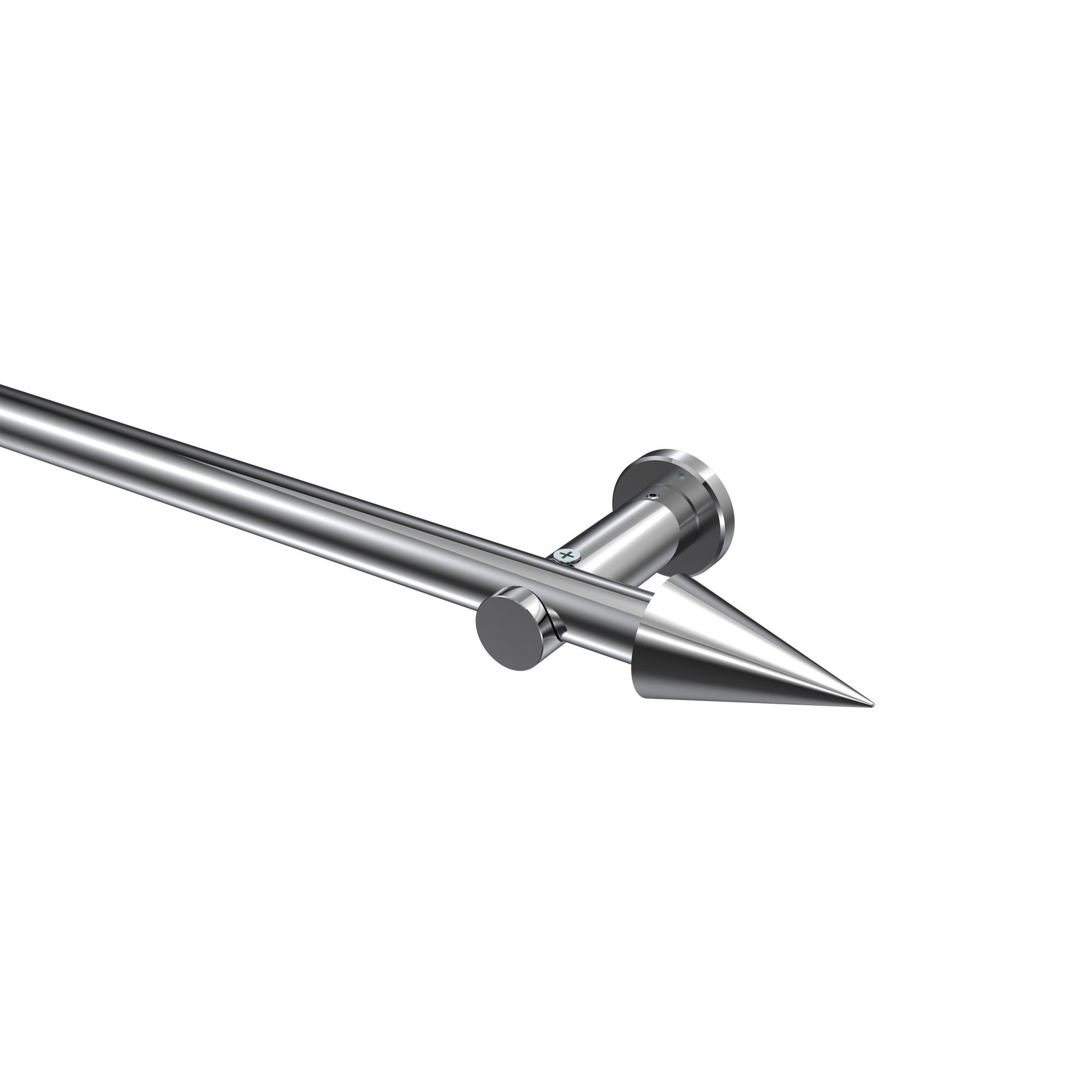 GARDINENSTANGE Platon Savio 140 cm, 1-läufig (ohne Ringe), 20 mm Ø Chrom - Chromfarben, Metall (140cm) - INTERDECO