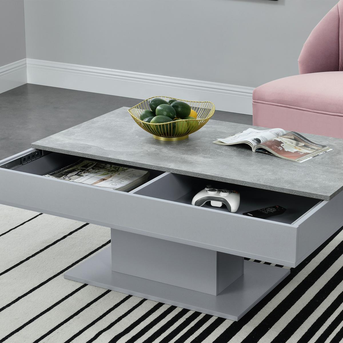 COUCHTISCH Lünen 110/60/40 - Grau, Holzwerkstoff (60/110/40cm) - [en.casa]