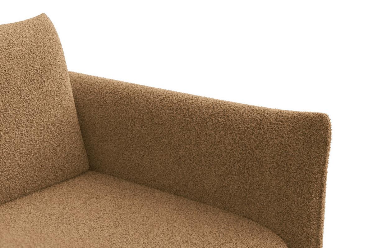 ECKSOFA TAUER 3-Sitzer LINKS, Bouclé-Stoff braun - Schwarz/Braun, Holz/Textil (173/206cm) - Courtois Laville