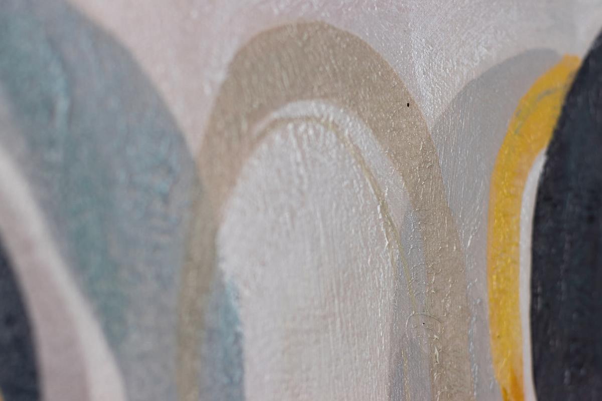 ACRYLBILD HANDGEMALT 40/40 cm - Beige/Grau, Holz/Textil (40/40cm) - KUNSTLOFT