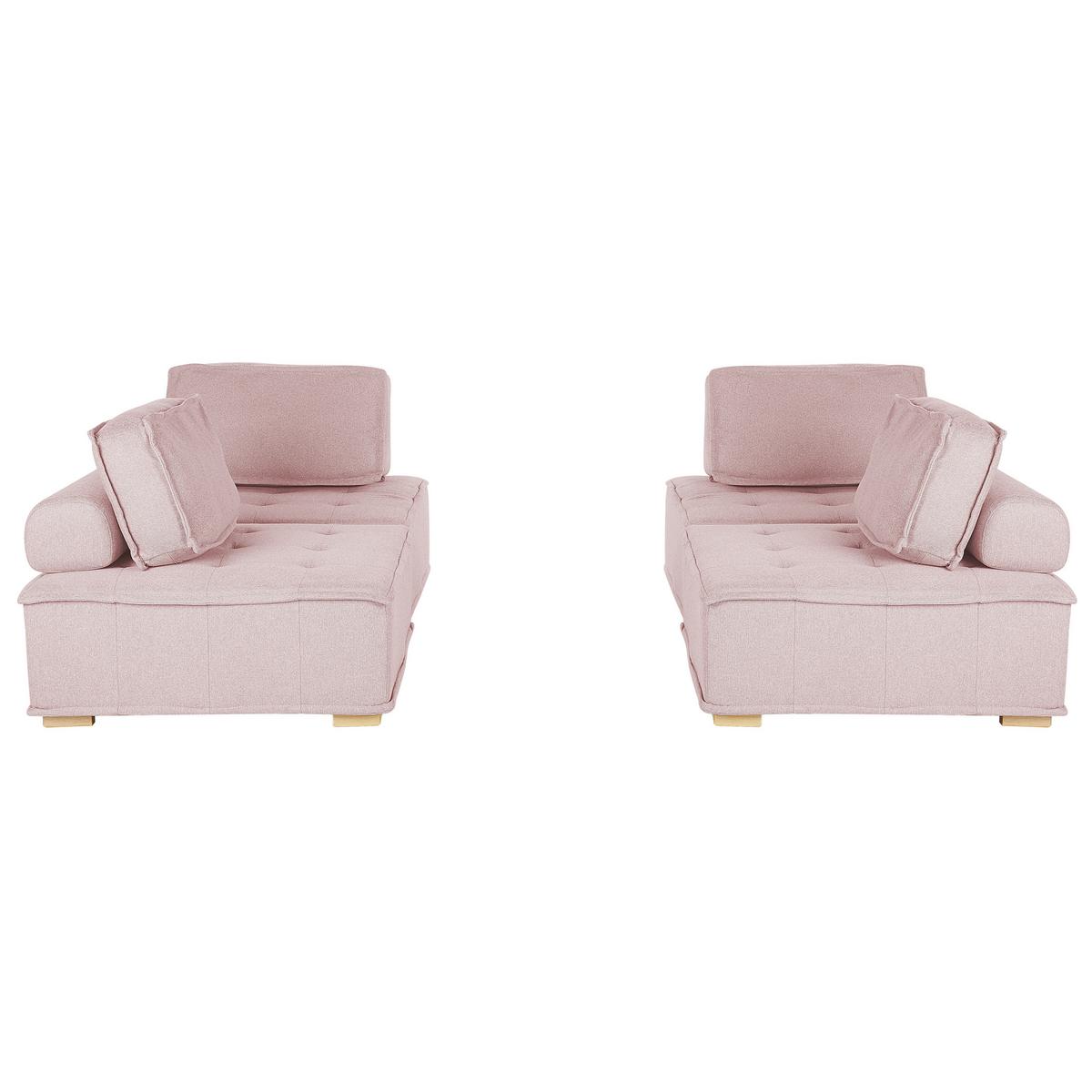 4-SITZER SOFA SET Polsterbezug Rosa Tibro - Pink, Textil (200/40/100cm) - Beliani