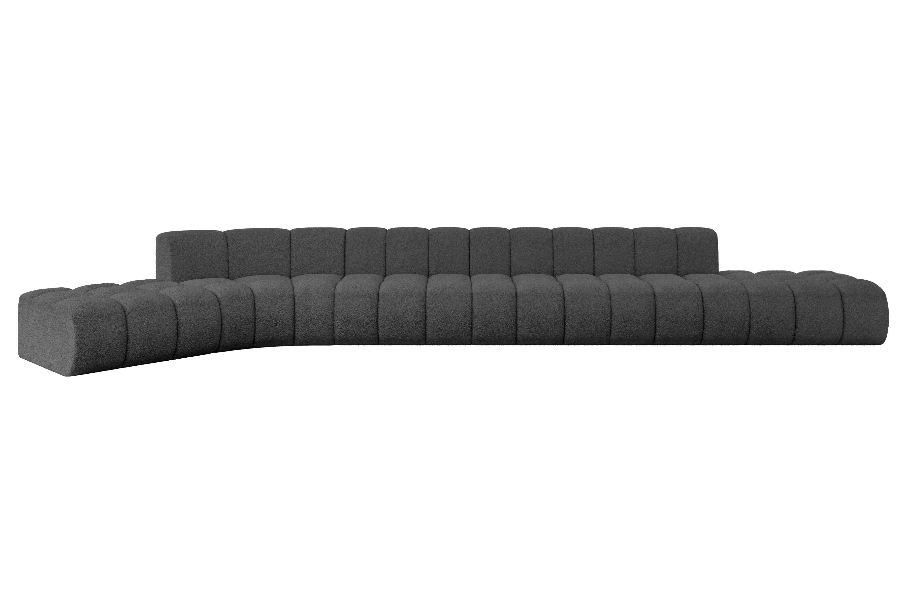 ECKSOFA modulares Sofa Solven-L3 - 562x174x70 cm Grau - Grau, Holzwerkstoff/Textil (562/174cm) - ALTDECOR