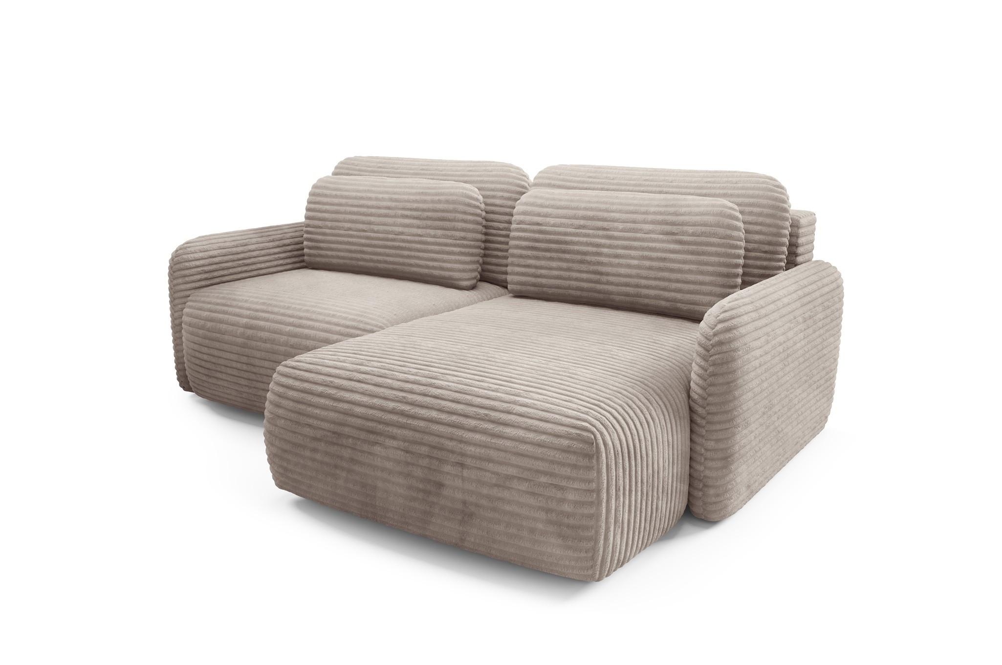 ECKSOFA Simone Mit Schlaffunktion - Braun, Holzwerkstoff/Textil (165/240cm) - Fun Möbel