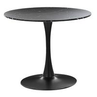 ESSTISCH 90/90/74 cm Marmor Rund Boca - Schwarz, Holzwerkstoff (90/90/74cm) - Beliani