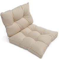 LOUNGEKISSEN Flair Outdoor Sitz 50x50x10cm mit Rücken 50x40x12cm Natur (2tlg) - Naturfarben, Textil (50/50cm) - Beautissu 