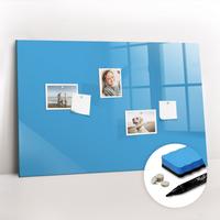 MAGNETTAFEL 90x60 Blau schwarzer Marker - Blau, Glas (90/0.4/60cm) - TULUP