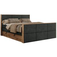 BOXSPRINGBETT ALBERO 2 KING DUO 180/200 Dunkelgrau Strukture - H3 - Dunkelgrau, Holz/Textil (180/200cm) - MKS