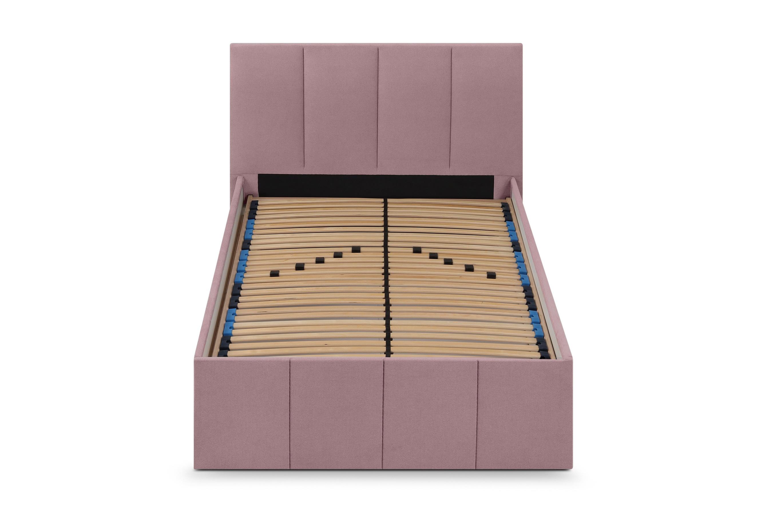 POLSTERBETT Dalas Rose 140 x 200 x 40 cm Stauraum Mit hochwertiger Matratze H2 (bis 100 kg) und Lattenrost - Rosa, Holz (140/200cm) - Halmon Schlafkomfort Betten 