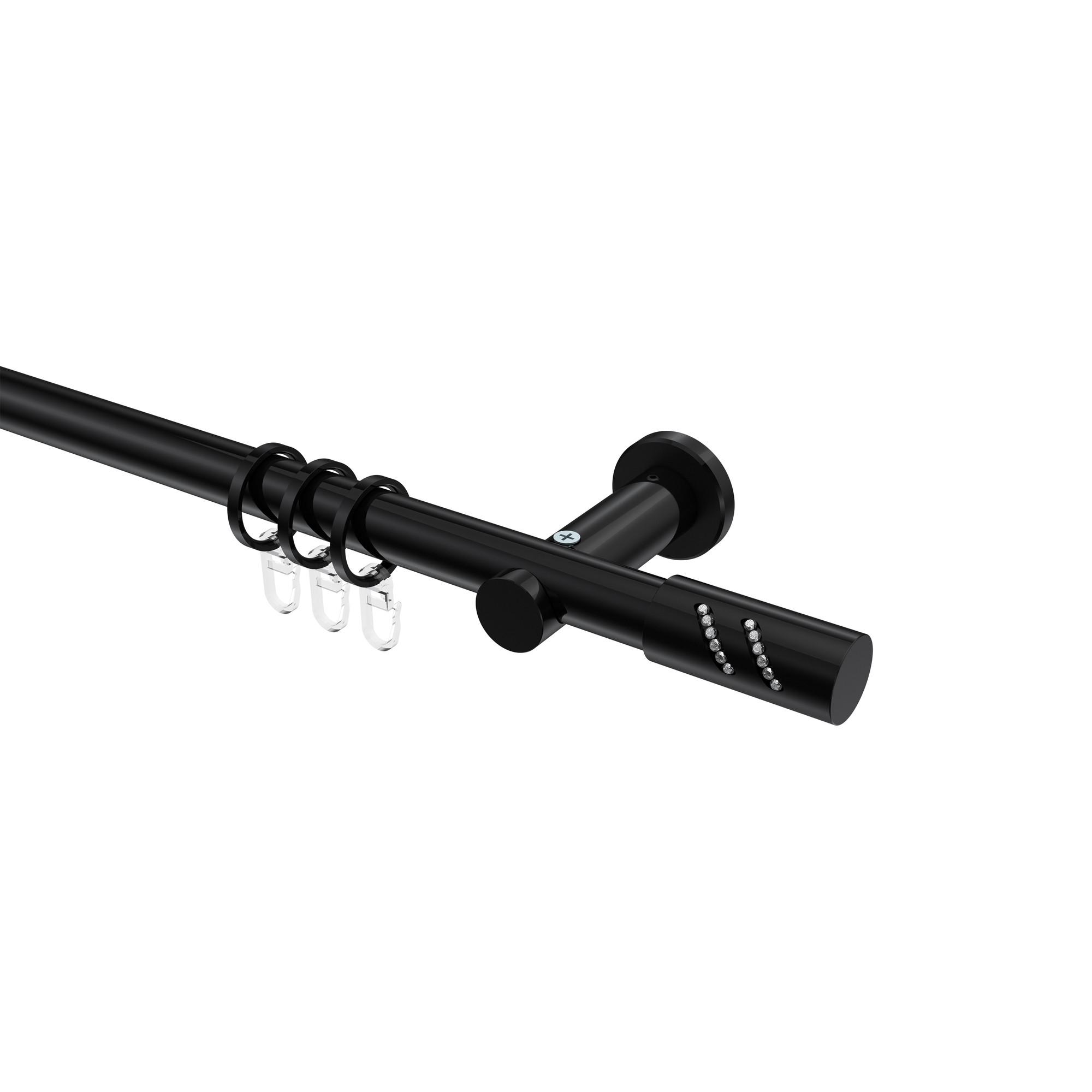 GARDINENSTANGE Platon Zoena 120 cm, 1-läufig, 20 mm Ø Schwarz - Schwarz, Metall (120cm) - INTERDECO