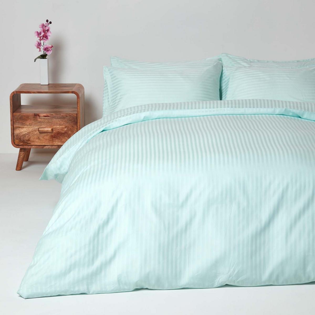 BETTWÄSCHE Damast Fadendichte 330 - Blau, Textil (200/200cm) - Homescapes