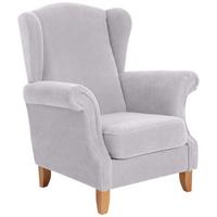 OHRENSESSEL Katria Bezug Veloursstoff Buche natur / silber - Grau, Kunststoff (88/108/84cm) - 58aufmkessel
