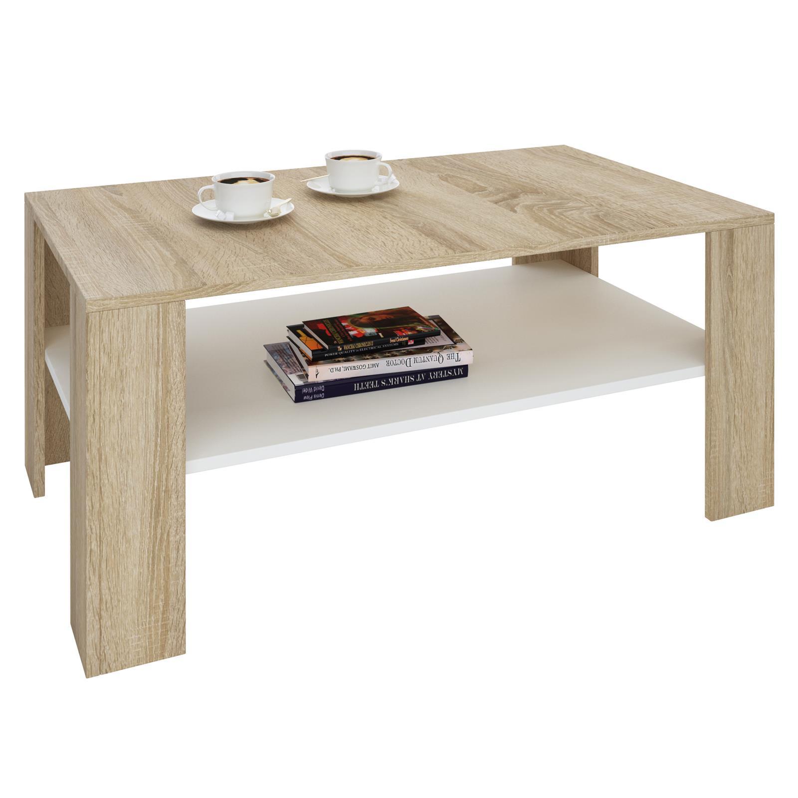 COUCHTISCH ANIMO Sonoma Eiche/weiß - Weiß/Sonoma Eiche, Holzwerkstoff (60/100/44cm) - CARO-Möbel