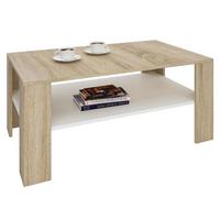 COUCHTISCH ANIMO Sonoma Eiche/weiß - Weiß/Sonoma Eiche, Holzwerkstoff (60/100/44cm) - CARO-Möbel